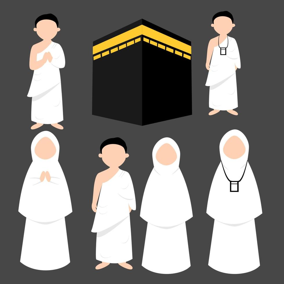 peregrinación hajj islámico vector