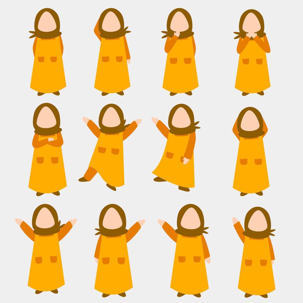 Cute Muslim Little Girl vector