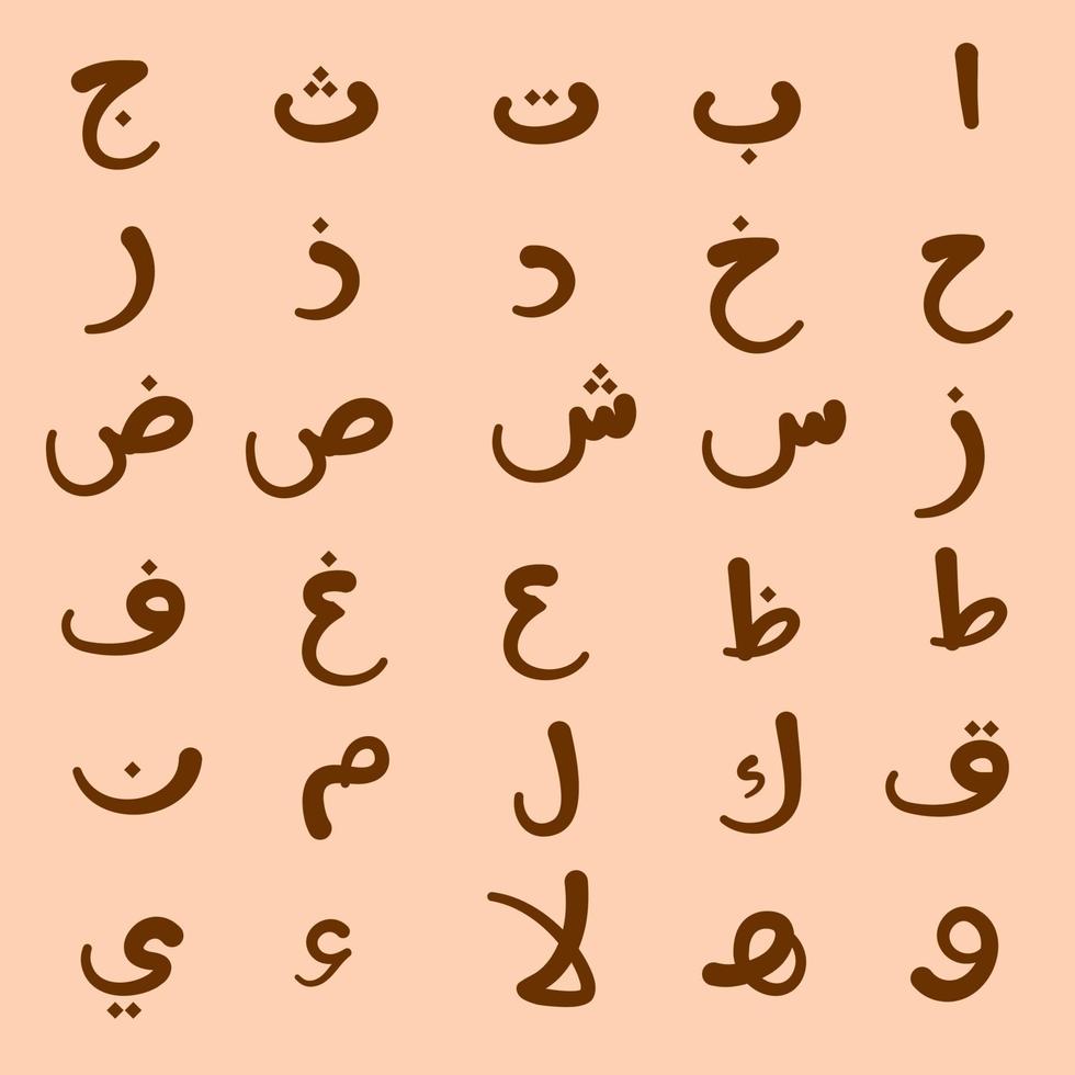 Hijaiyah Arabic Letters Vector