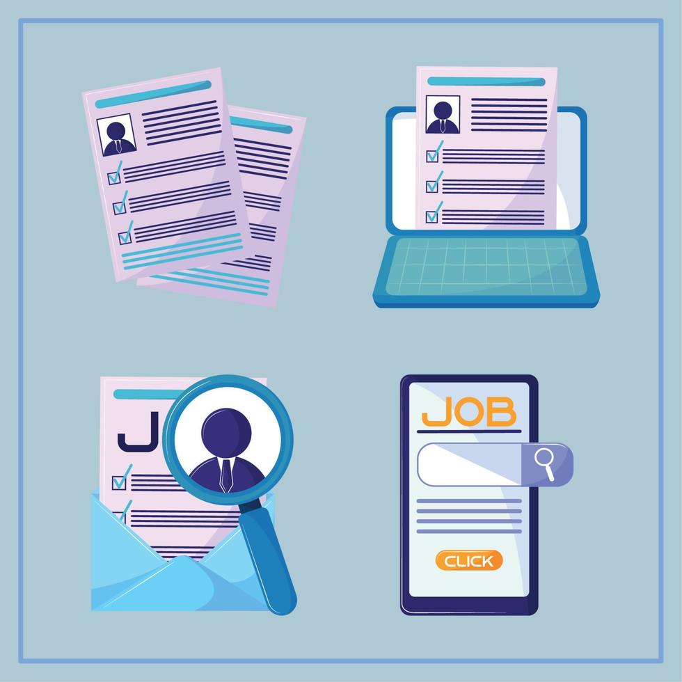 job search icons vector