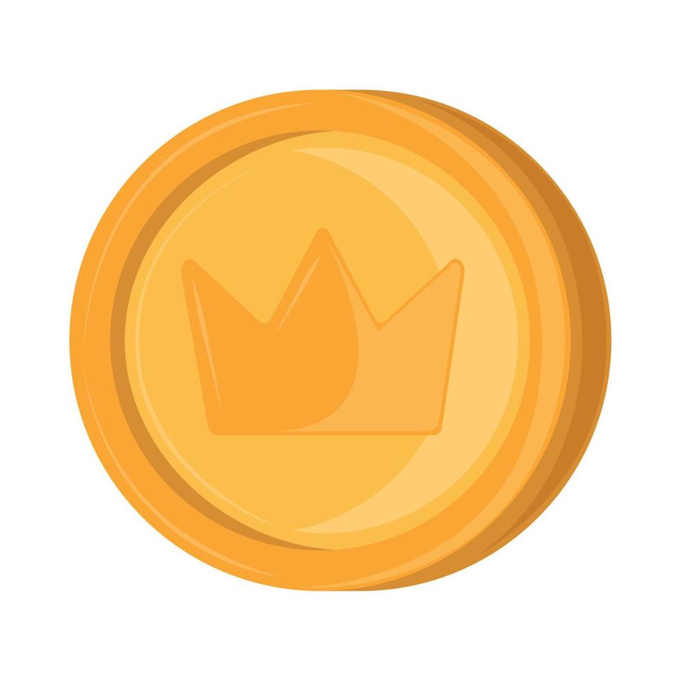 gold coin with crown vector