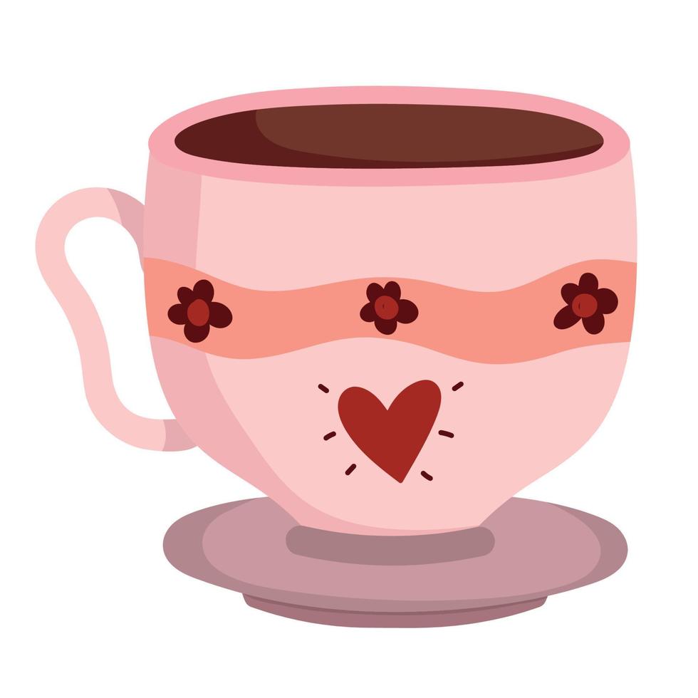 ceramic cup and dish vector