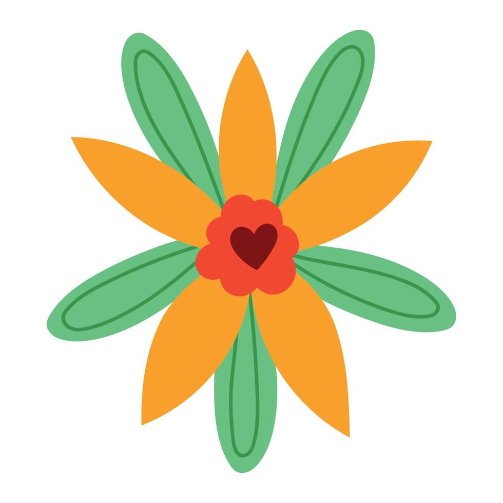 decoración de flores de dibujos animados vector