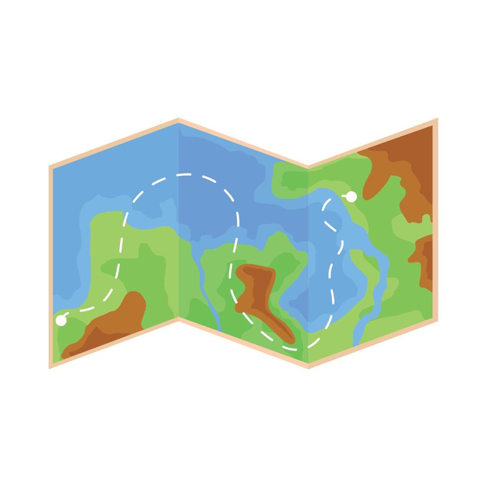 viaje de mapa plegado vector