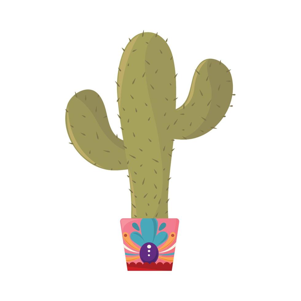 cactus en maceta mexicano vector