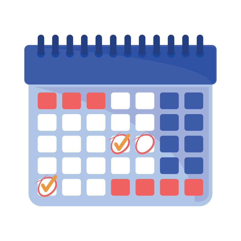 calendar with marks business tasks vector