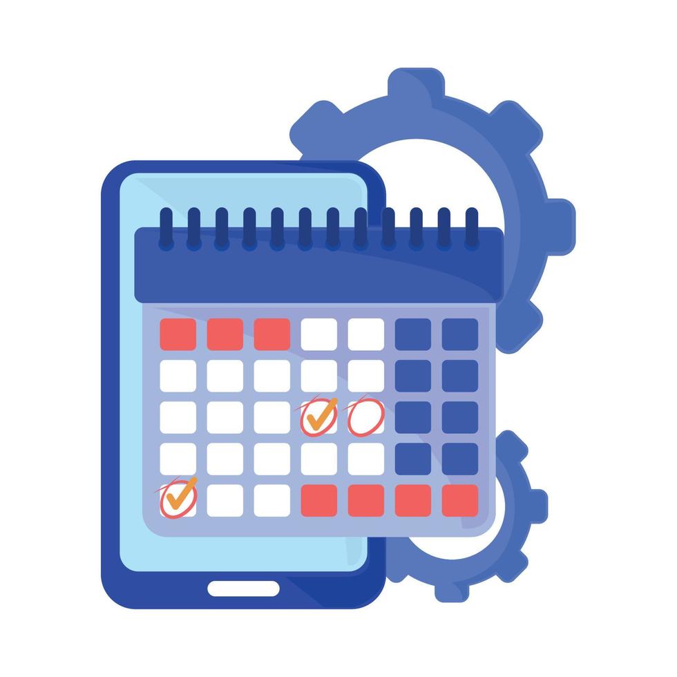 smartphone calendar mark business tasks vector