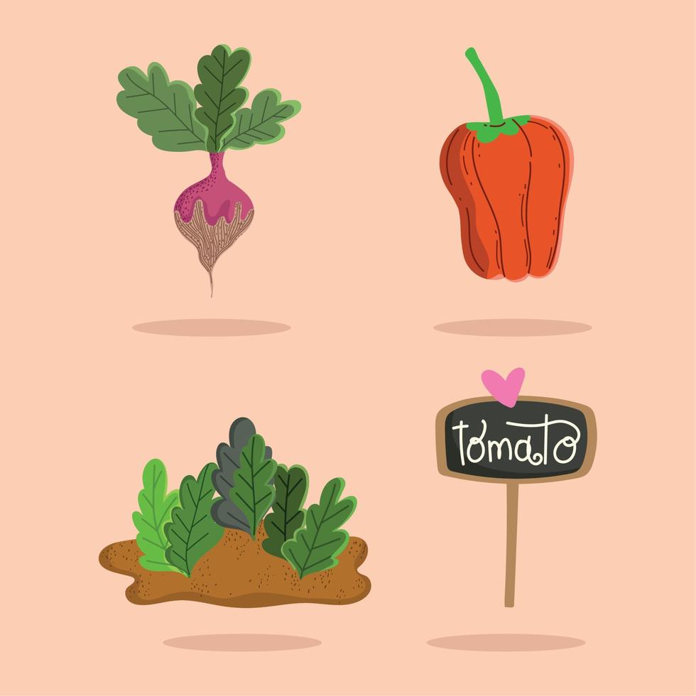 icons set gardening vector