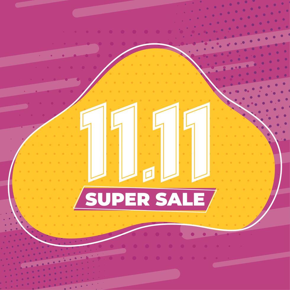 11 11 super sale pink poster vector