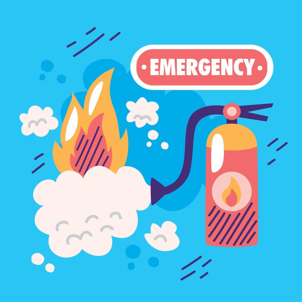 emergency service extinguisher vector