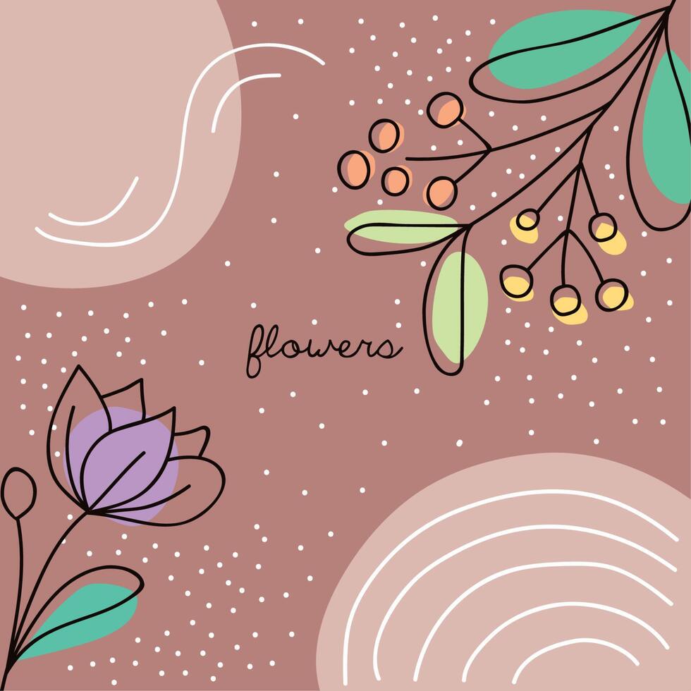 estilo de una línea de flores vector