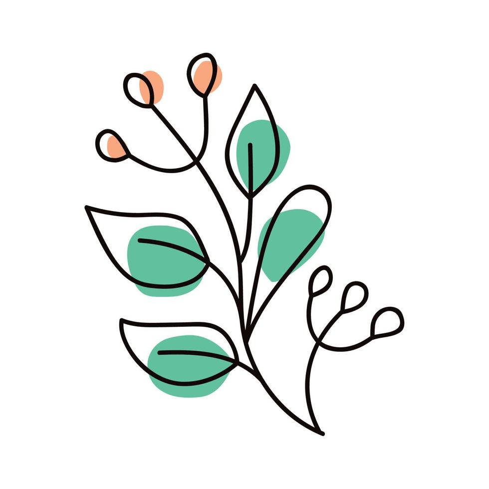 branch and seeds one line vector