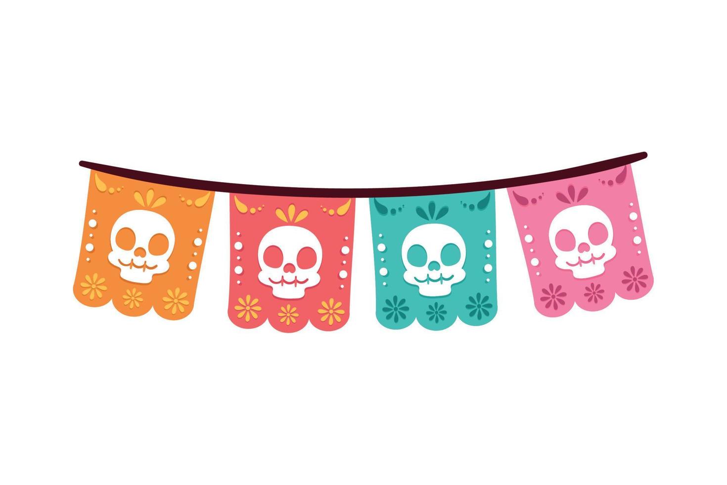 mexican celebration garland hanging vector