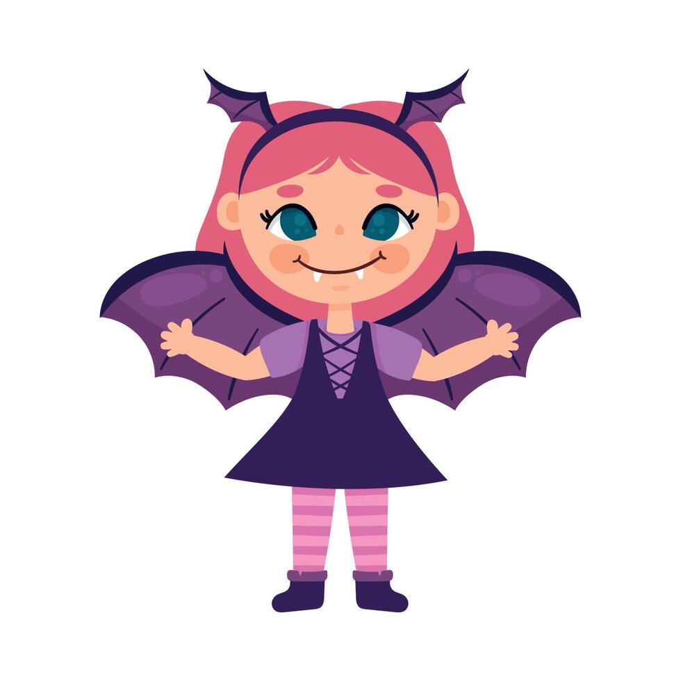 girl with bat disguise vector