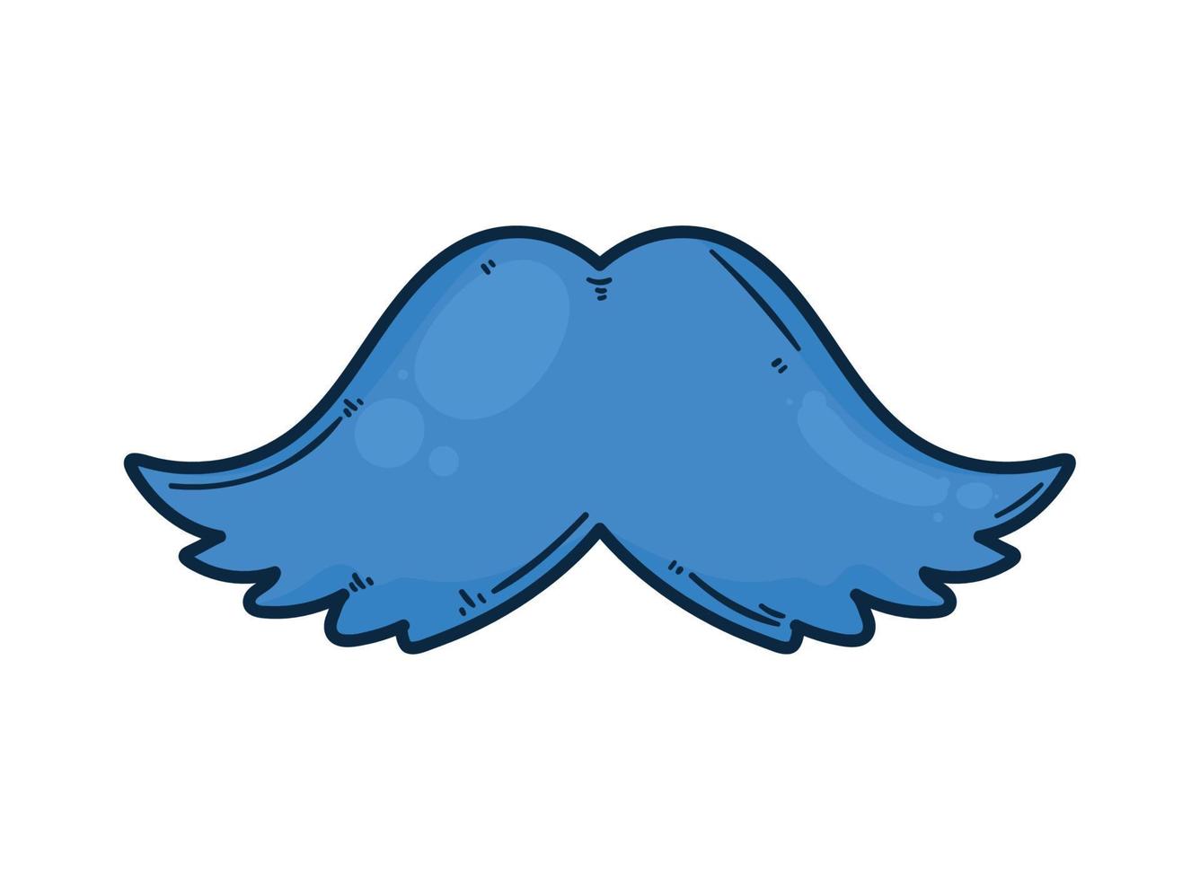 blue male mustache accessory vector