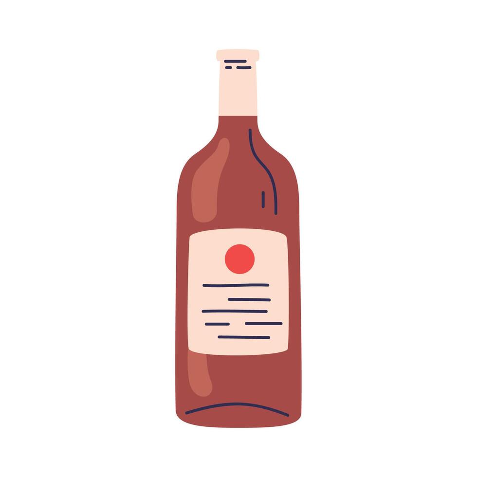 red wine bottle drink vector