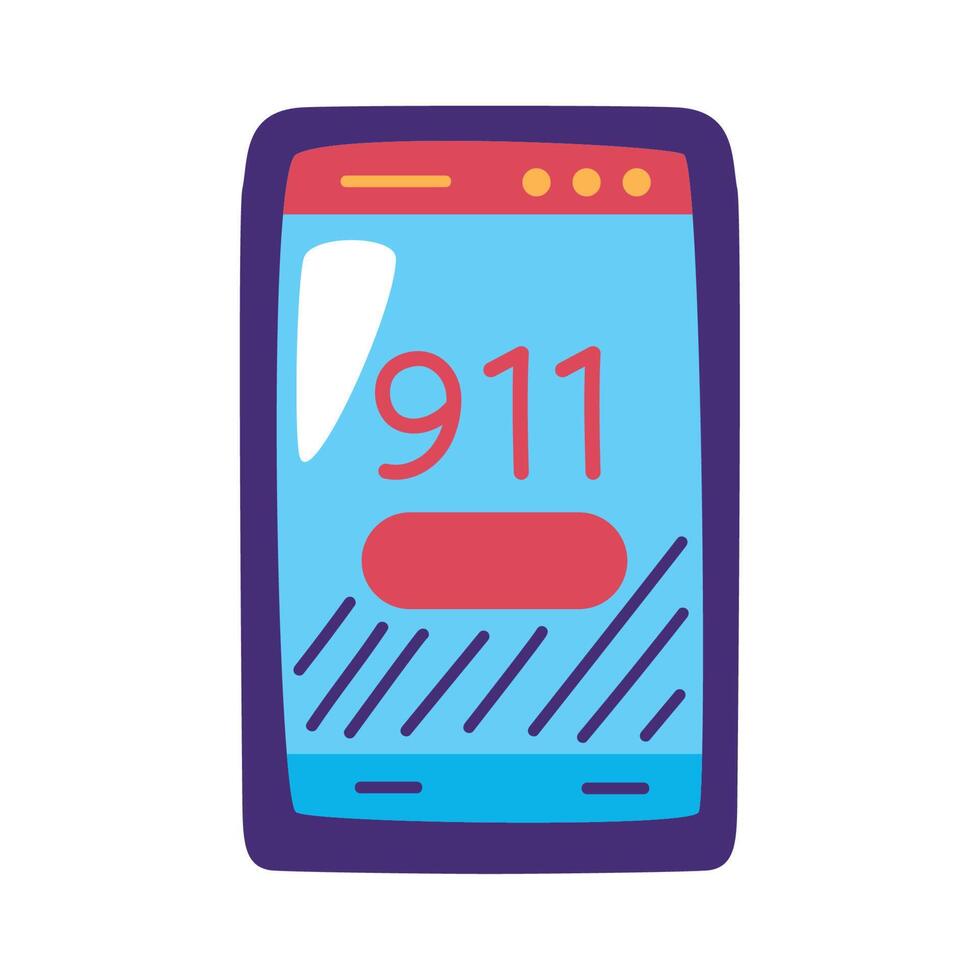 smartphone with emergency call 12021242 Vector Art at Vecteezy