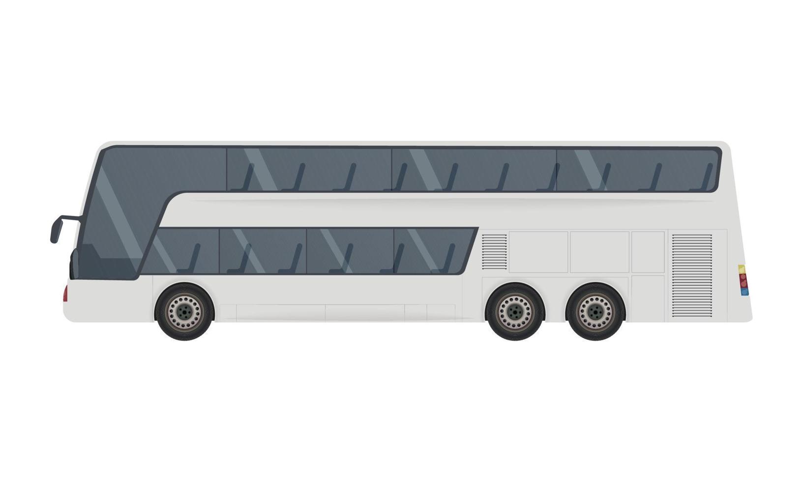 white bus vehicle mockup vector