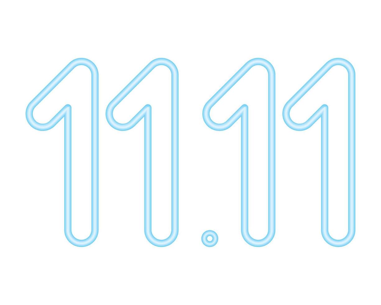 11 11 number blue color vector