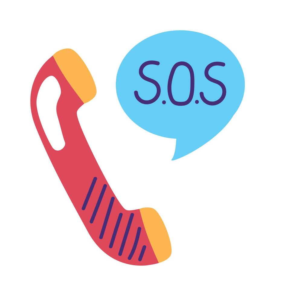 telephone with sos call vector