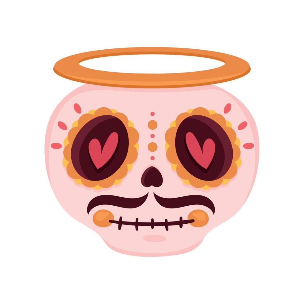 calavera mexicana con halo vector