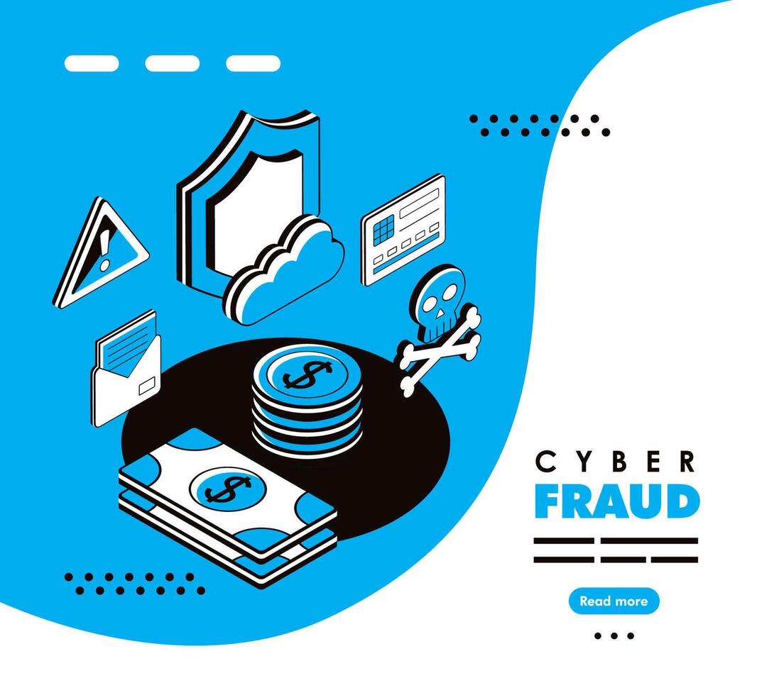 money and cyber fraud vector