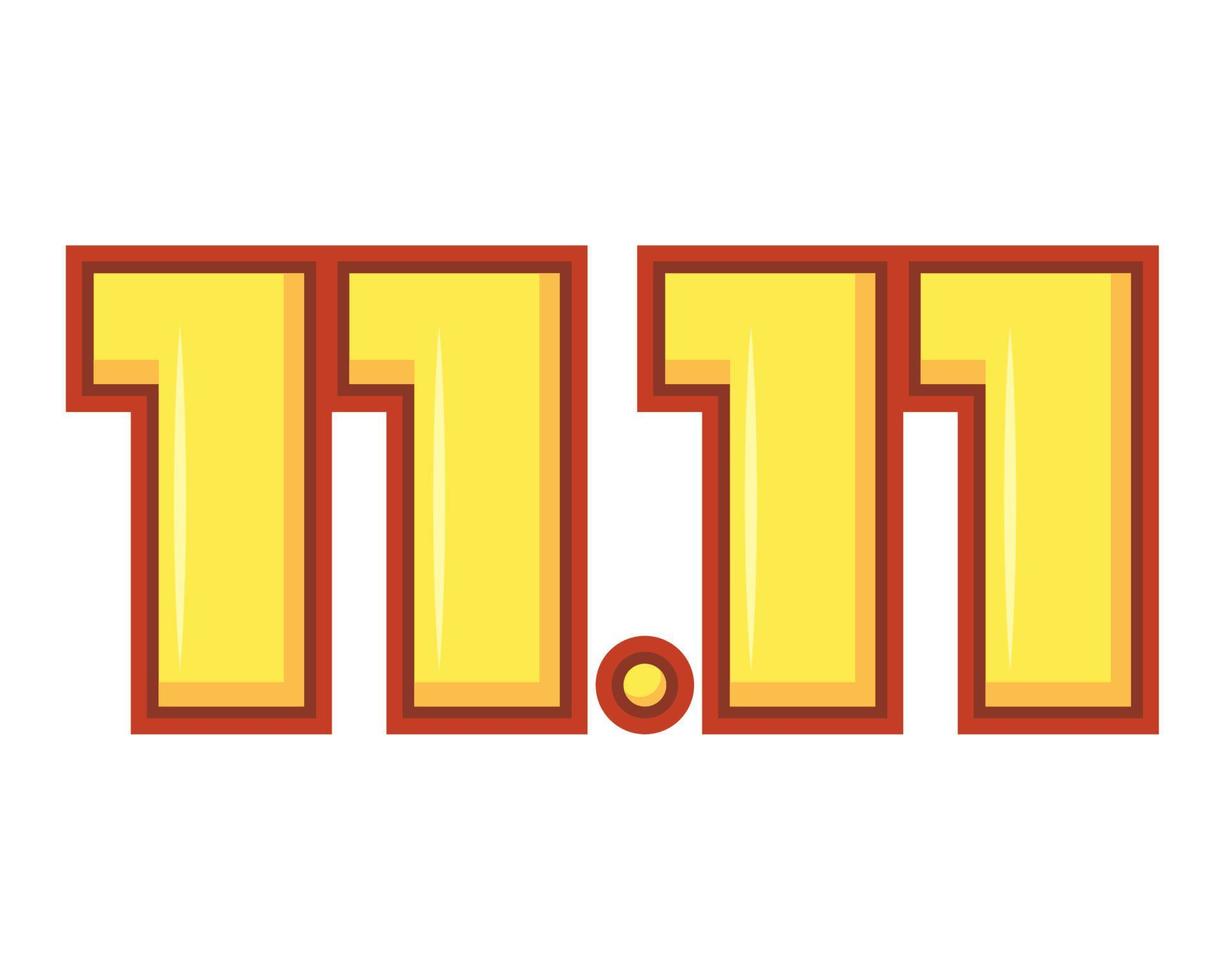 11 11 number yellow color vector