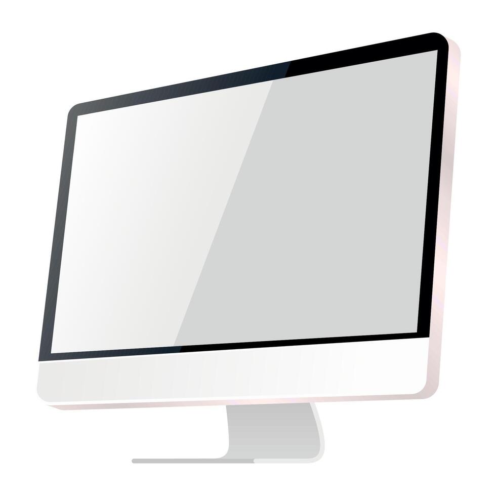 desktop computer mockup device vector