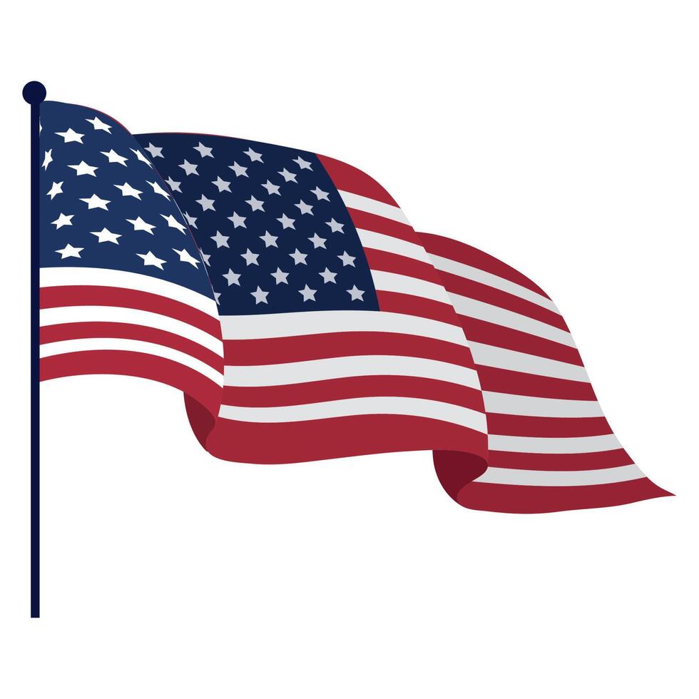 usa flag waving vector