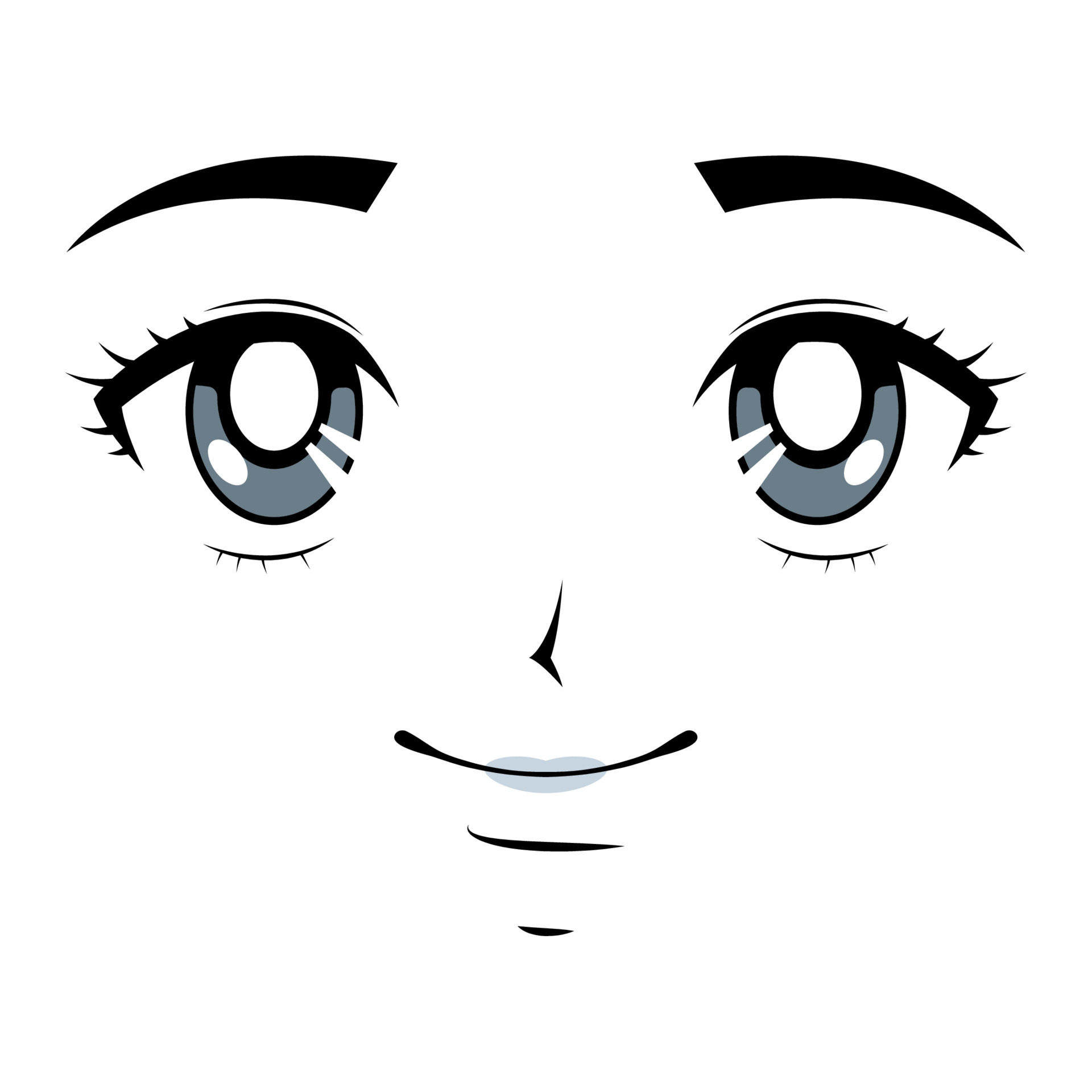 rosto de menina de anime 11484191 Vetor no Vecteezy