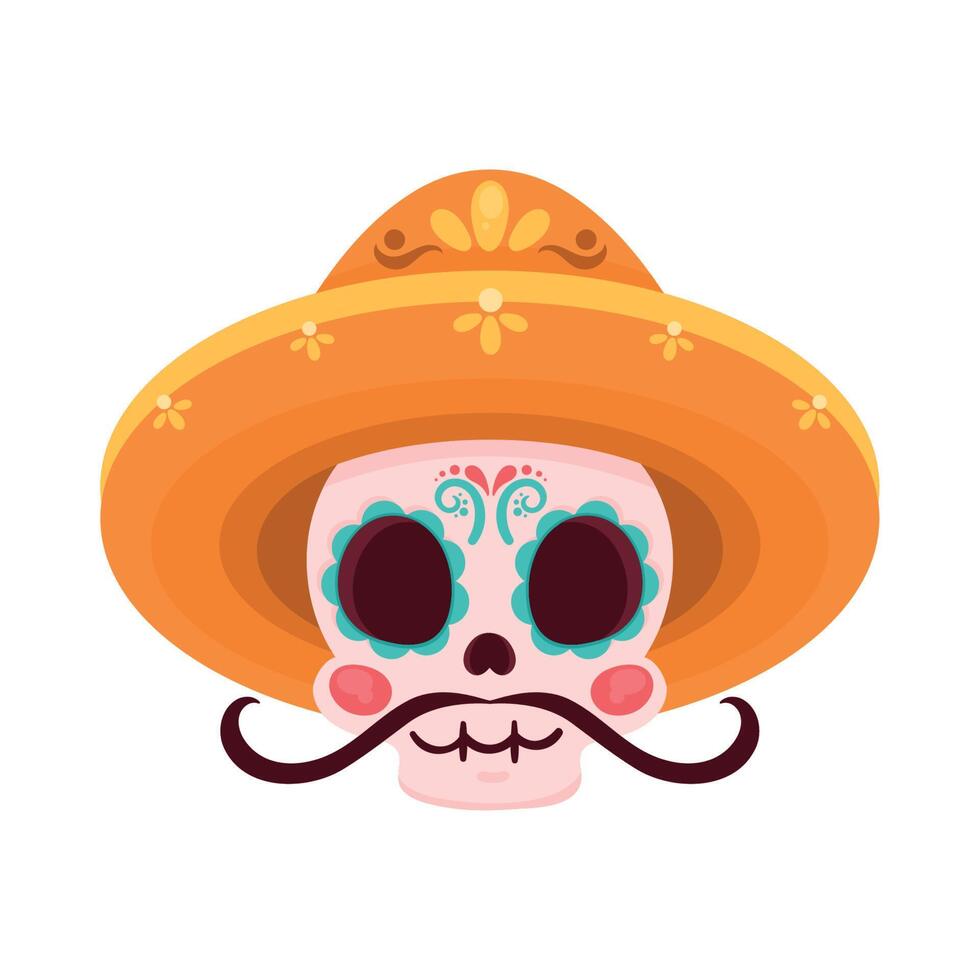 mariachi mexicano calavera muerte vector