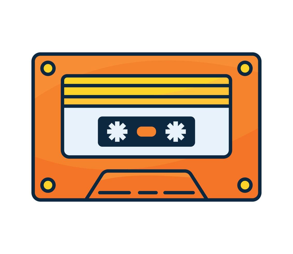 orange cassette nineties style vector