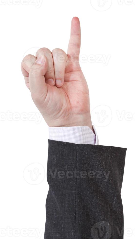 counting by little finger - hand gesture photo