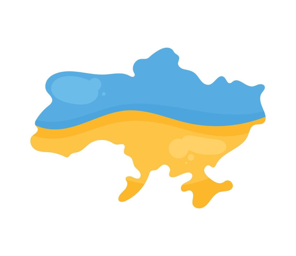 ukraine flag in map vector