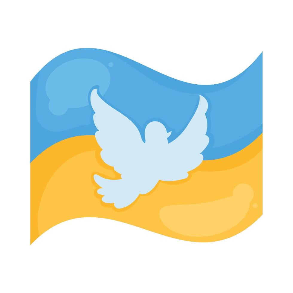 ukraine flag with dove vector