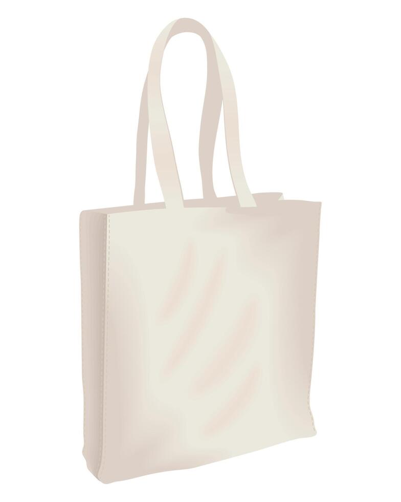 maqueta de bolsa de tela blanca vector