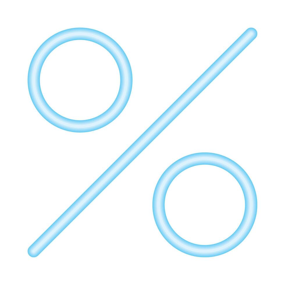 neon light percent symbol vector