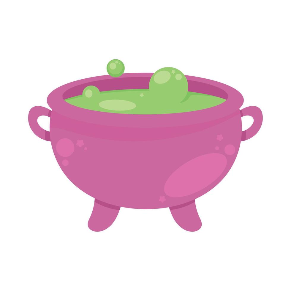 halloween purple cauldron vector