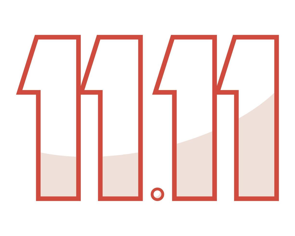 11 11 number red color vector