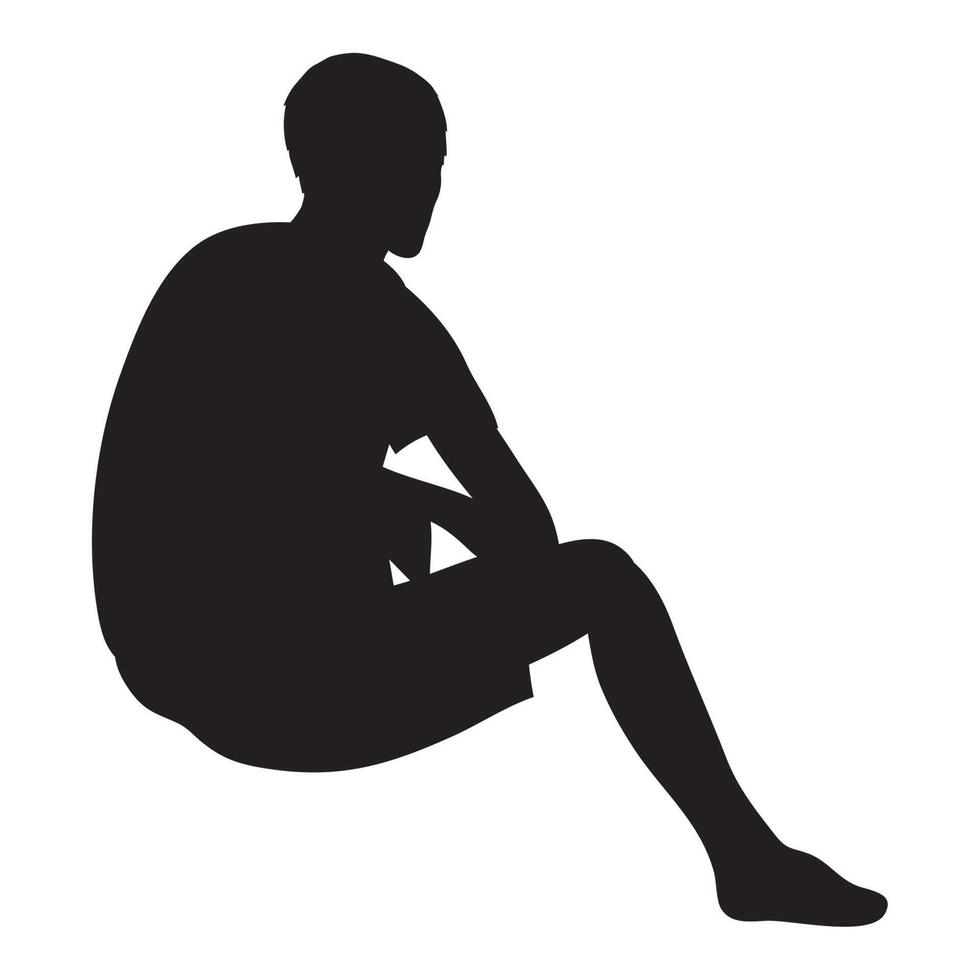 man seated silhouette 12021593 Vector Art at Vecteezy