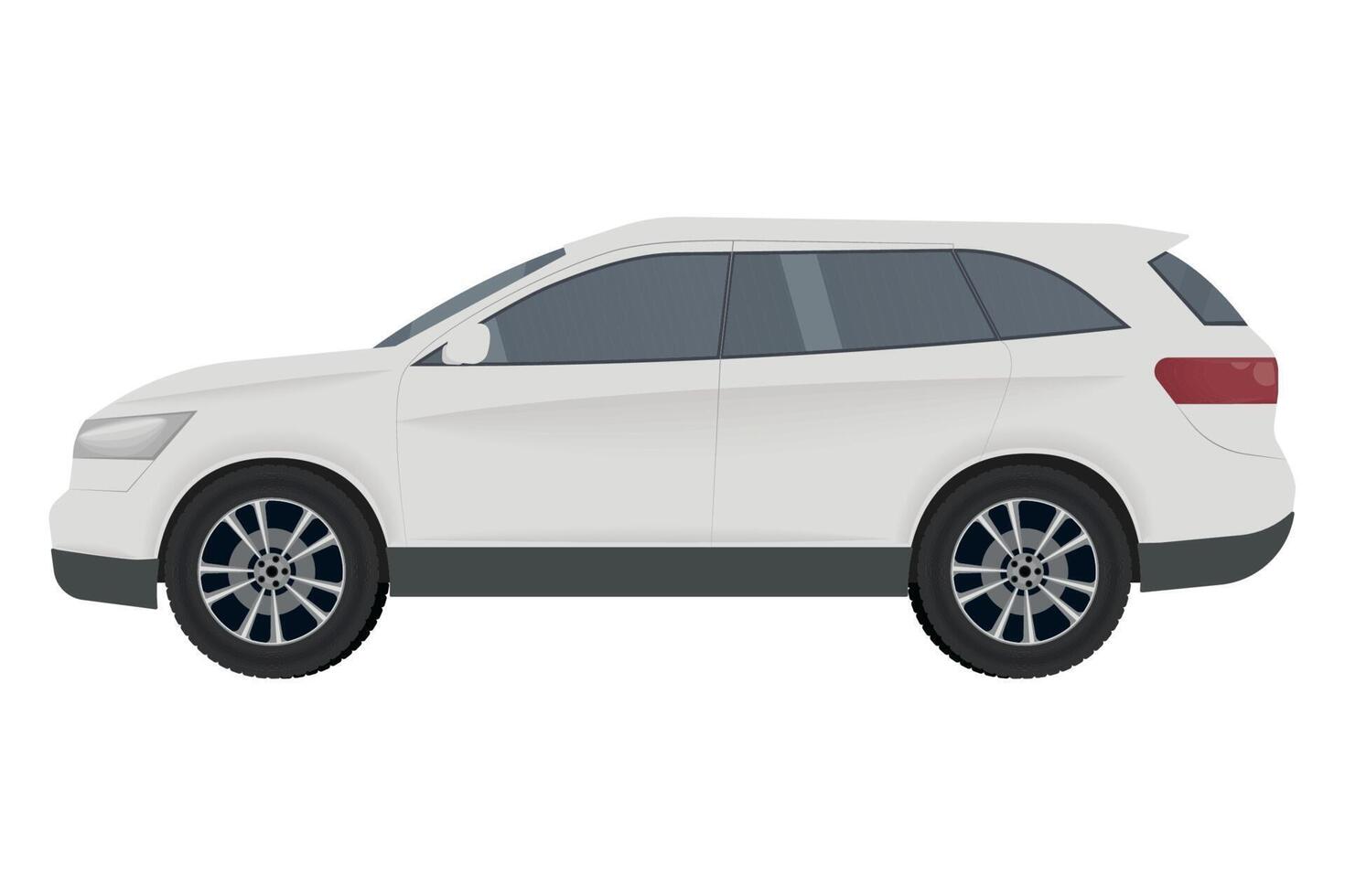 wagon white vehicle mockup vector