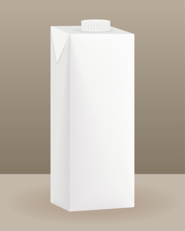 maqueta de caja tetra pack blanca vector