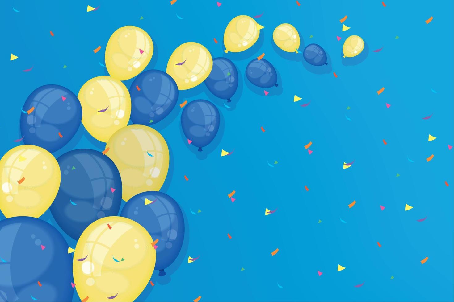 yellow and blue balloons vector