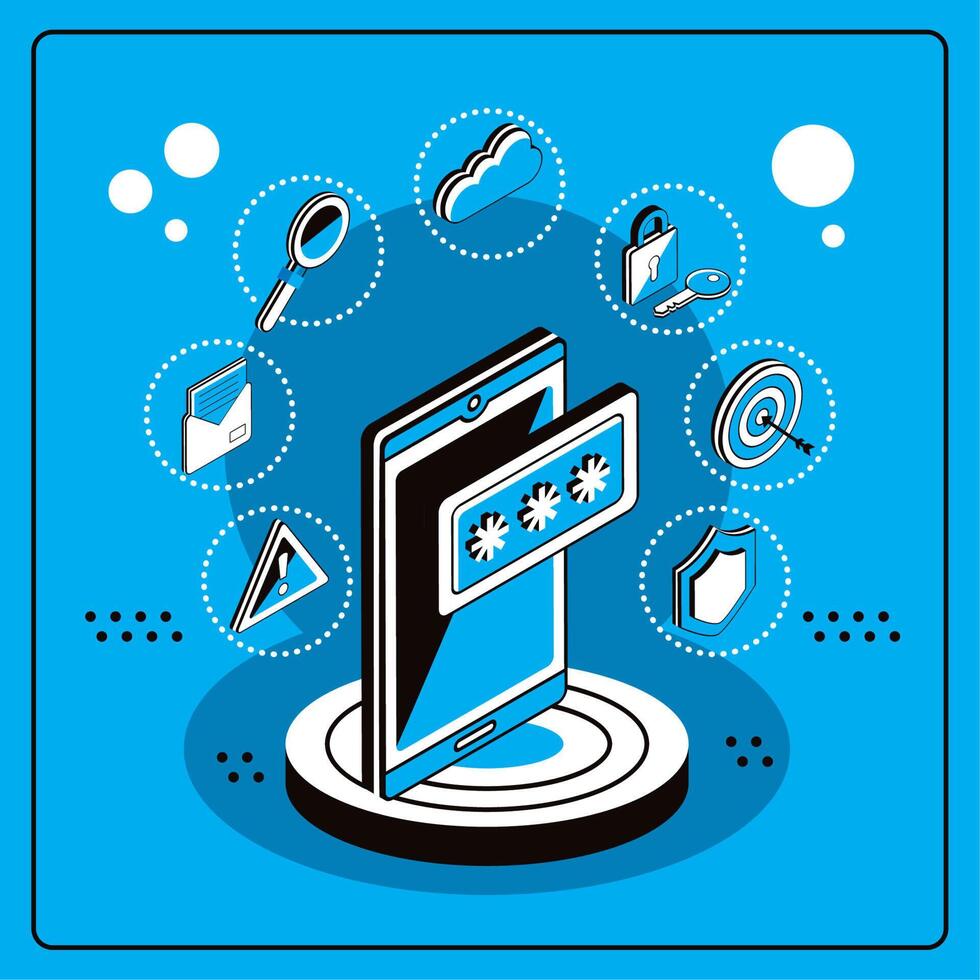 smartphone and cyber fraud vector