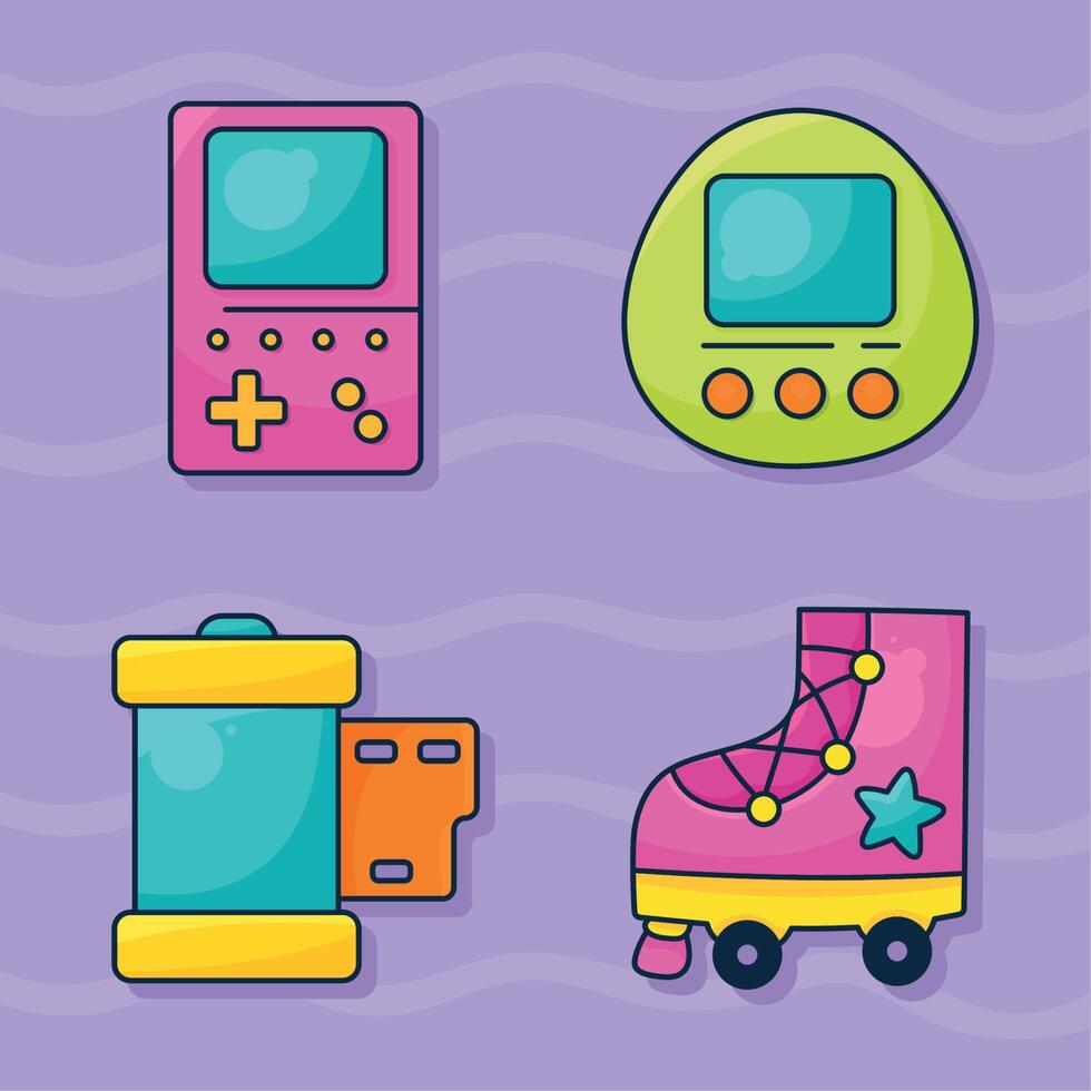 90s style modern icons vector