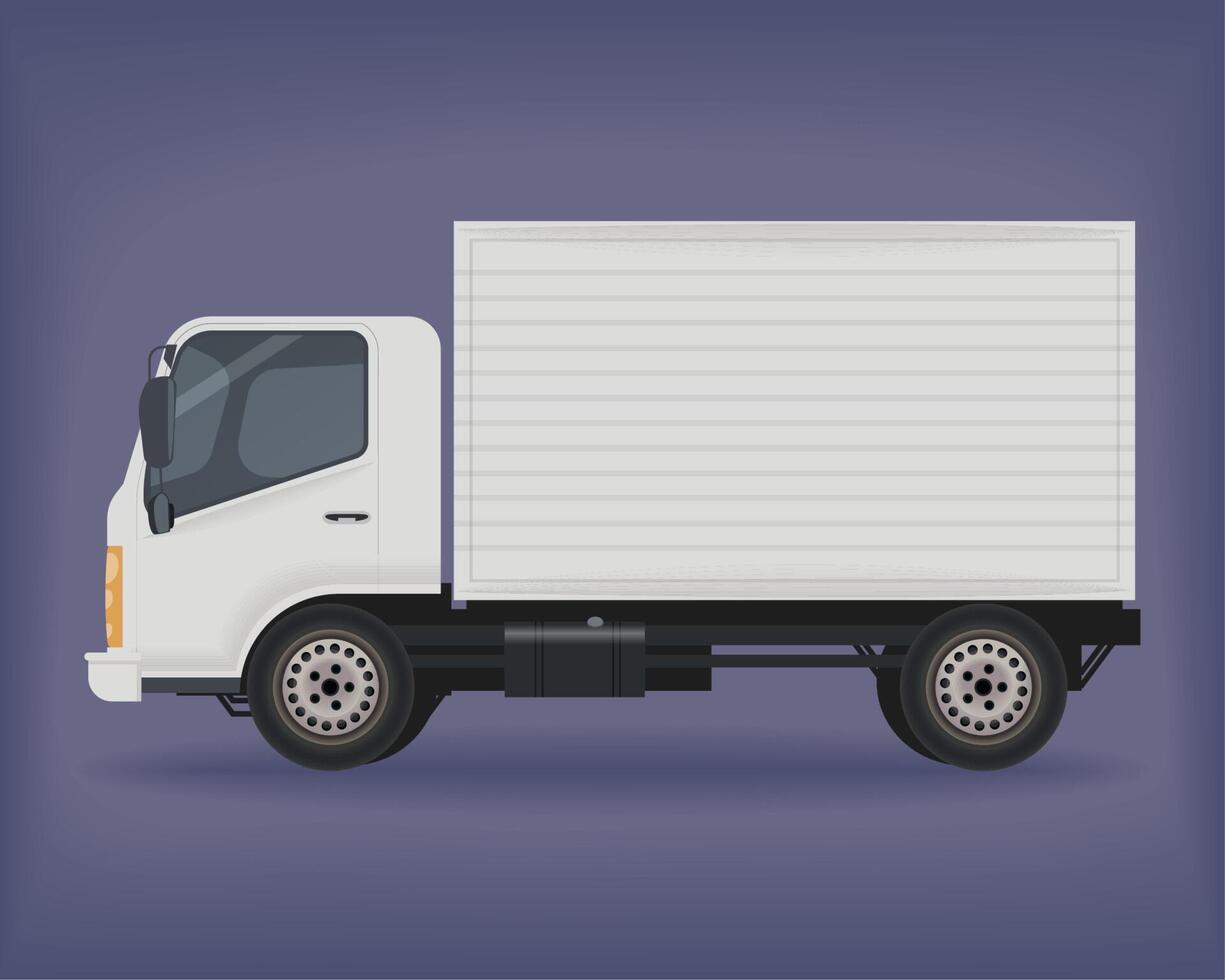 white truck vehicle mockup vector