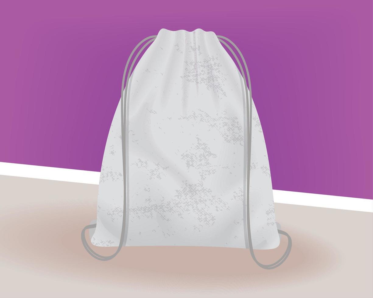 marca de maqueta de mochila blanca vector