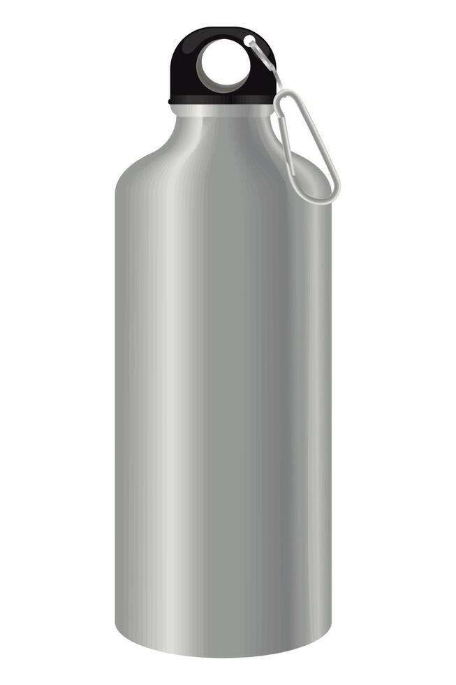 aluminum thermos mockup vector