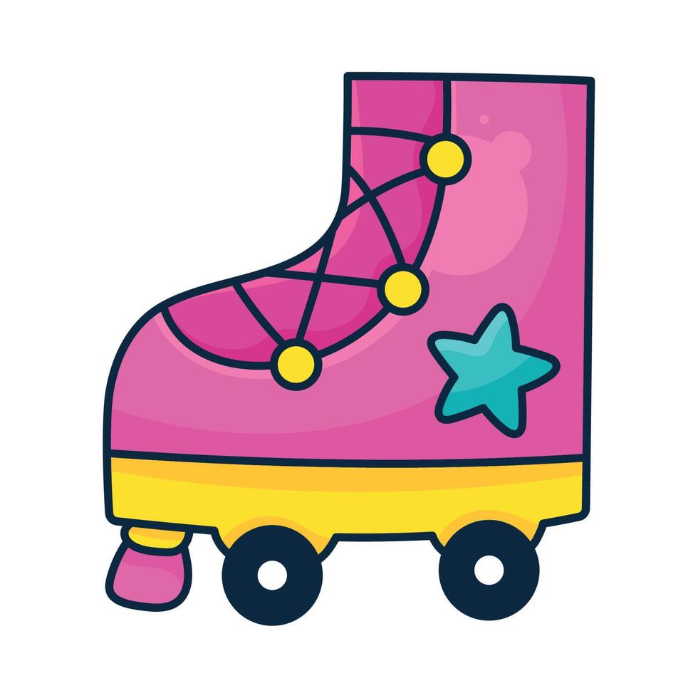 skate pink nineties style vector