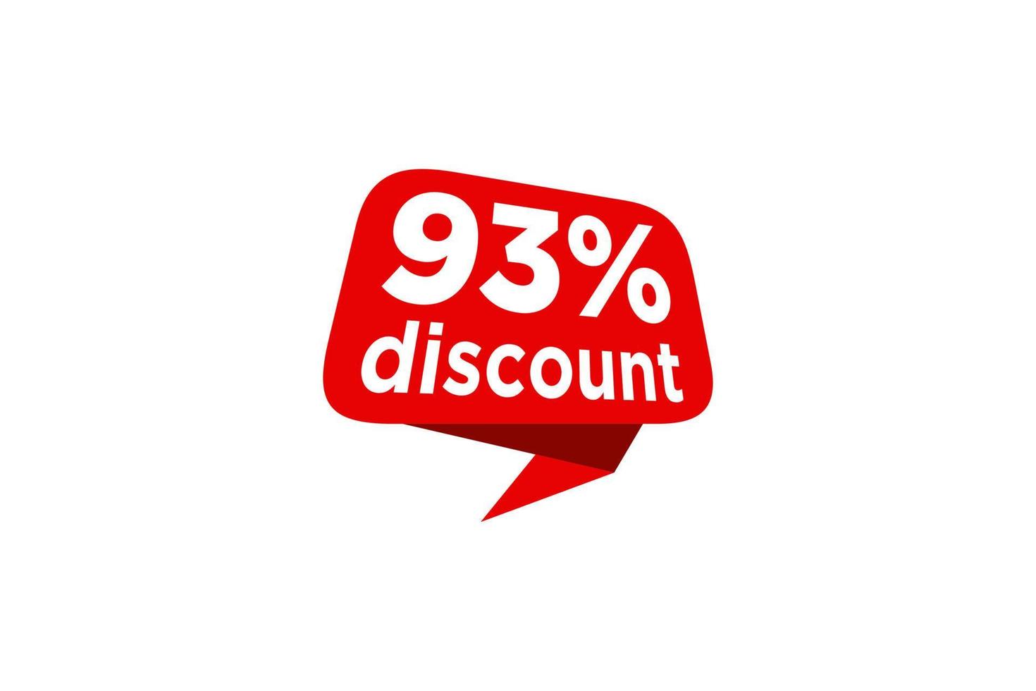 93 discount, Sales Vector badges for Labels, , Stickers, Banners, Tags, Web Stickers, New offer. Discount origami sign banner.